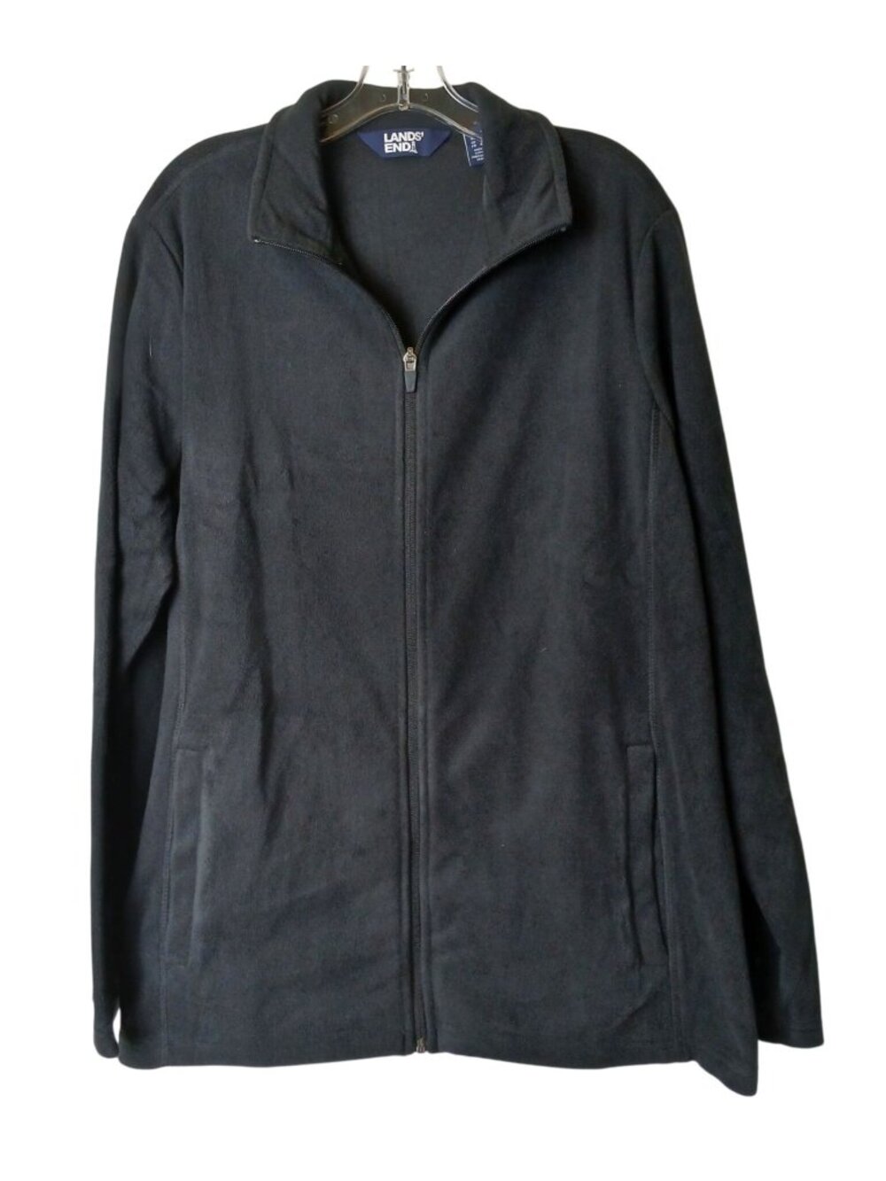 Lands End Mens XL Gray Fleece Jacket FullZip Lightweight Warm Outerwear NWT #E20